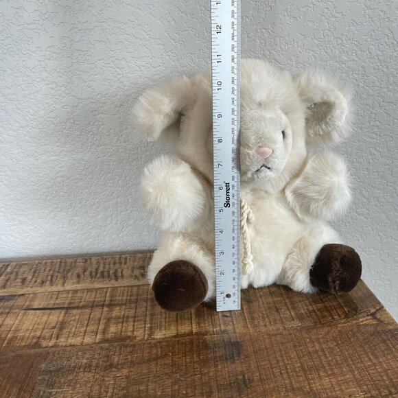 Vintage Easter Stuff Animal FLUFFYVILLE Beige Lucas Lamb Sheep Easter 12" Plush - Picture 4 of 9